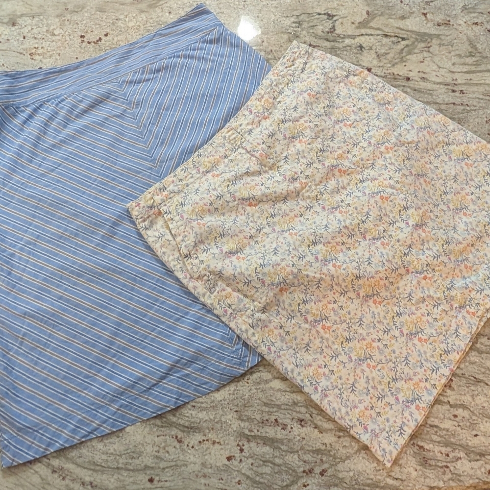 Two For One Cotton Skirts JJill - Tommy Hilfiger Comfy Summer Size 12 Blue Cream
